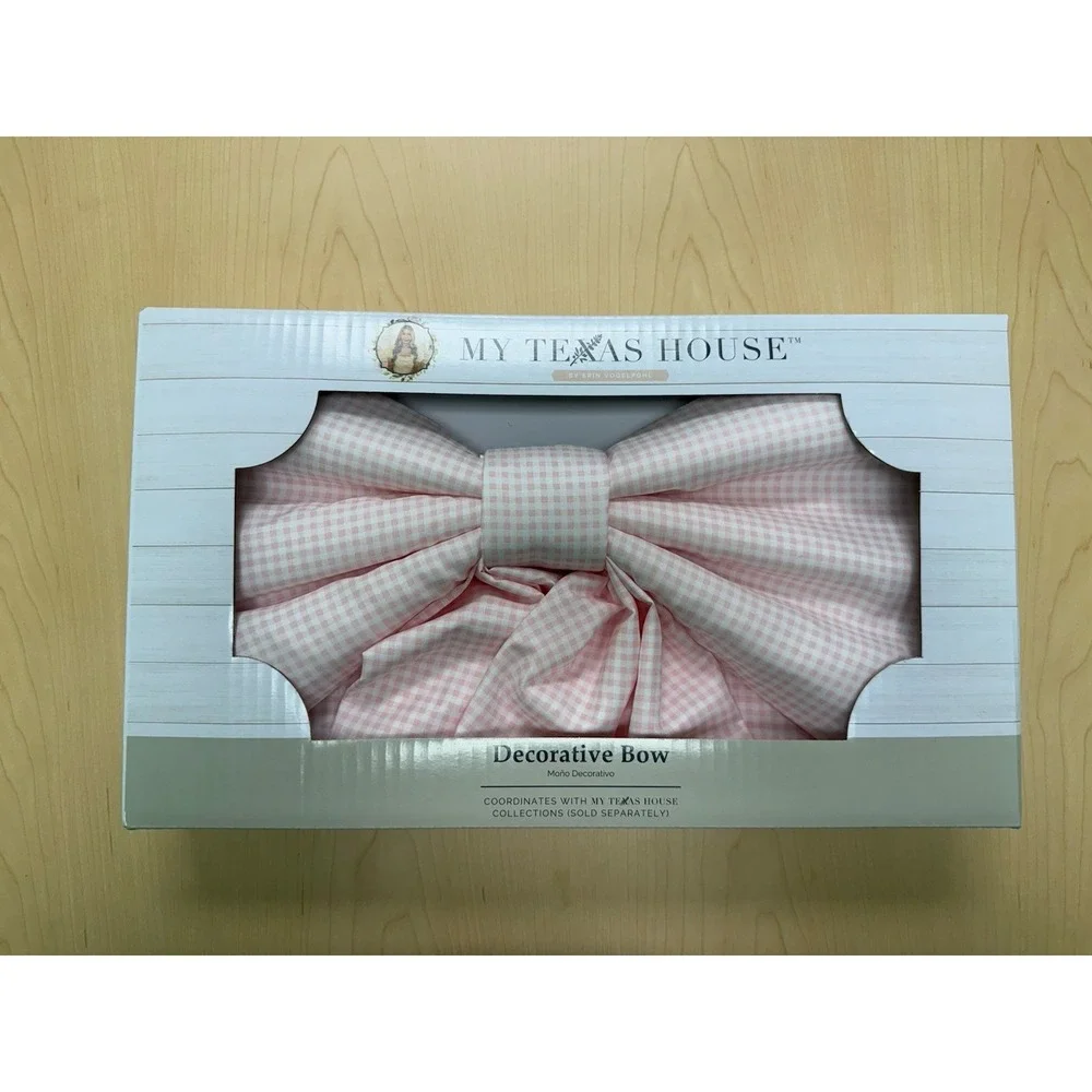 Viral!! My Texas House Pink Bow Oversized Gingham Decorative Bow Pink‎ 24